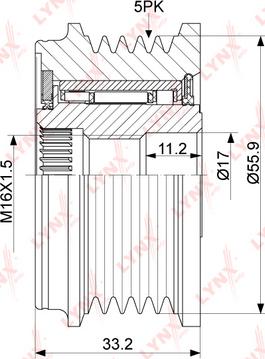 LYNXauto PA-1015 - Puleggia cinghia, Alternatore autozon.pro