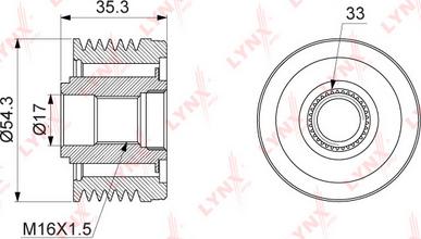 LYNXauto PA-1036 - Puleggia cinghia, Alternatore autozon.pro