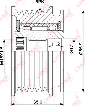 LYNXauto PA-1037 - Puleggia cinghia, Alternatore autozon.pro