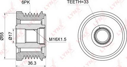 LYNXauto PA-1074 - Puleggia cinghia, Alternatore autozon.pro