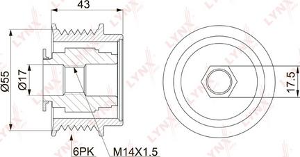 LYNXauto PA-1149 - Puleggia cinghia, Alternatore autozon.pro