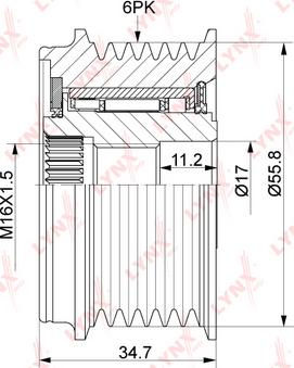 LYNXauto PA-1159 - Puleggia cinghia, Alternatore autozon.pro