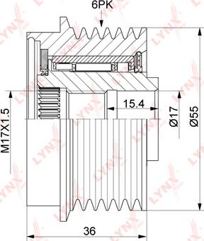 LYNXauto PA-1166 - Puleggia cinghia, Alternatore autozon.pro