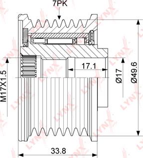 LYNXauto PA-1105 - Puleggia cinghia, Alternatore autozon.pro