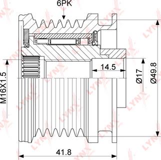 LYNXauto PA-1116 - Puleggia cinghia, Alternatore autozon.pro