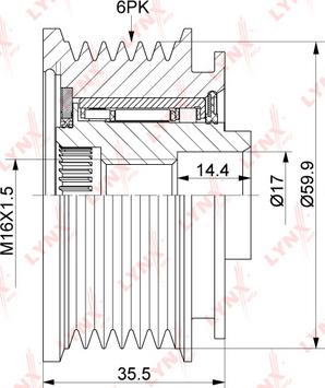 LYNXauto PA-1175 - Puleggia cinghia, Alternatore autozon.pro