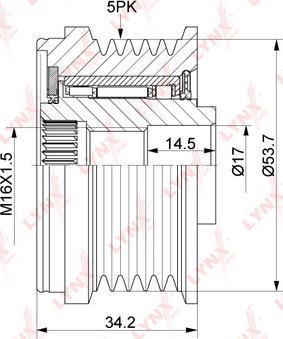 LYNXauto PA-1176 - Puleggia cinghia, Alternatore autozon.pro