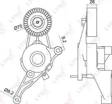 LYNXauto PT-3041 - Tendicinghia, Cinghia Poly-V autozon.pro