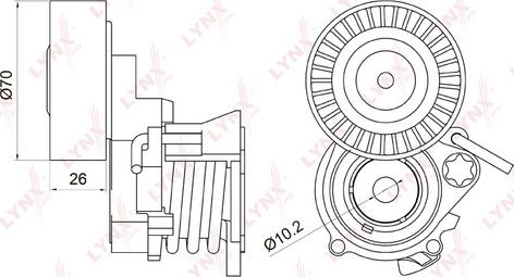 LYNXauto PT-3006 - Tendicinghia, Cinghia Poly-V autozon.pro