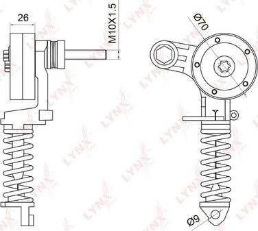 LYNXauto PT-3034 - Tendicinghia, Cinghia Poly-V autozon.pro