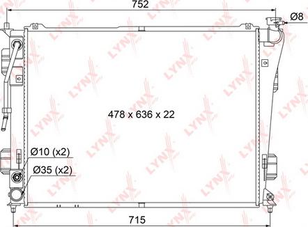 LYNXauto RB-1070 - Radiatore, Raffreddamento motore autozon.pro