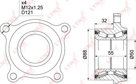 LYNXauto WB-1486 - Kit cuscinetto ruota autozon.pro