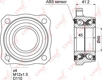 LYNXauto WB-1478 - Kit cuscinetto ruota autozon.pro