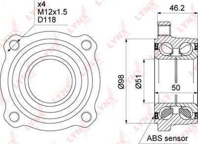 LYNXauto WB-1473 - Kit cuscinetto ruota autozon.pro