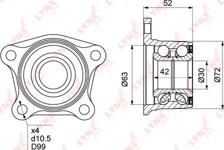 LYNXauto WB-1023 - Kit cuscinetto ruota autozon.pro