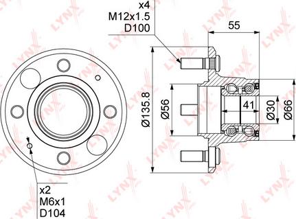 LYNXauto WH-1423 - Kit cuscinetto ruota autozon.pro