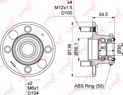 LYNXauto WH-1098 - Kit cuscinetto ruota autozon.pro