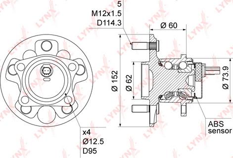 LYNXauto WH-1042 - Kit cuscinetto ruota autozon.pro