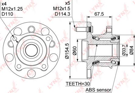 LYNXauto WH-1063 - Kit cuscinetto ruota autozon.pro