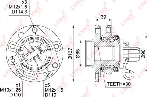 LYNXauto WH-1008 - Kit cuscinetto ruota autozon.pro