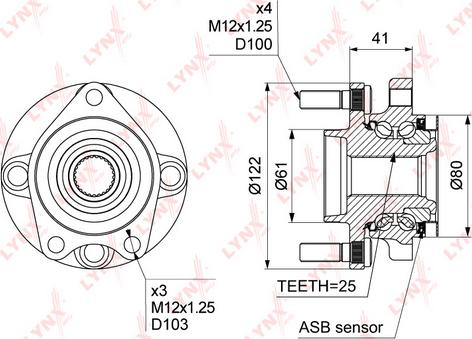 LYNXauto WH-1011 - Kit cuscinetto ruota autozon.pro