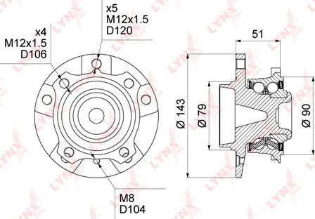 LYNXauto WH-1039 - Kit cuscinetto ruota autozon.pro