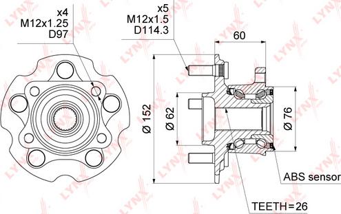 LYNXauto WH-1034 - Kit cuscinetto ruota autozon.pro