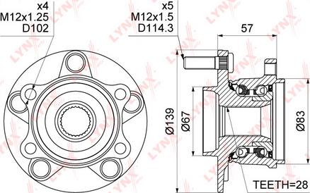 LYNXauto WH-1036 - Kit cuscinetto ruota autozon.pro