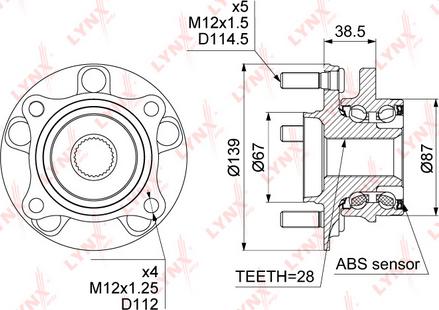 LYNXauto WH-1025 - Kit cuscinetto ruota autozon.pro