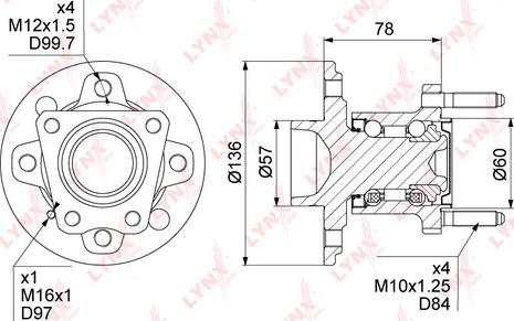 LYNXauto WH-1194 - Kit cuscinetto ruota autozon.pro