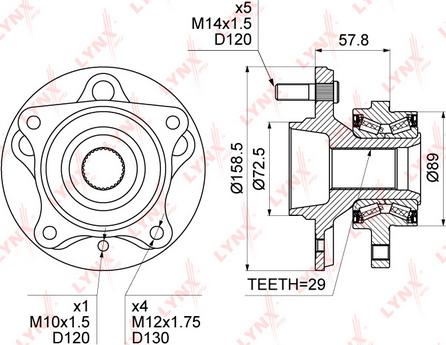 LYNXauto WH-1320 - Kit cuscinetto ruota autozon.pro