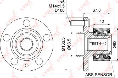 LYNXauto WH-1321 - Kit cuscinetto ruota autozon.pro