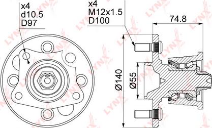 LYNXauto WH-1378 - Kit cuscinetto ruota autozon.pro