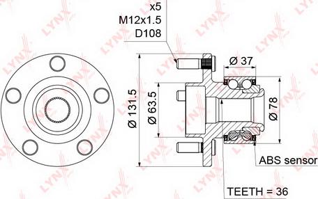 LYNXauto WH-1215 - Kit cuscinetto ruota autozon.pro