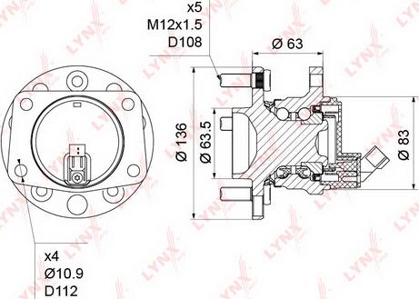 LYNXauto WH-1226 - Kit cuscinetto ruota autozon.pro