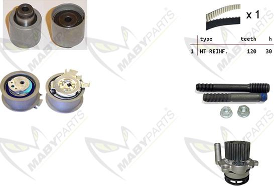 Mabyparts OBKWP0064 - Pompa acqua + Kit cinghie dentate autozon.pro