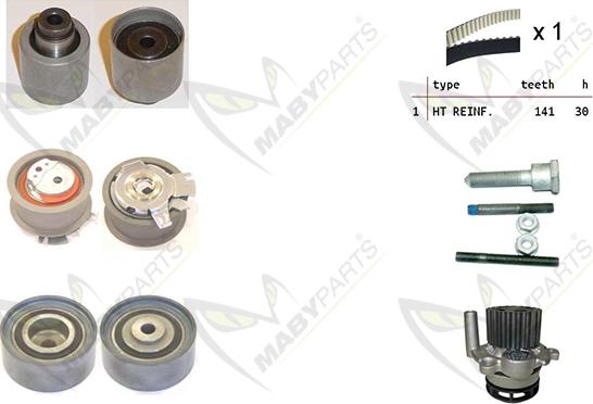 Mabyparts OBKWP0083 - Pompa acqua + Kit cinghie dentate autozon.pro