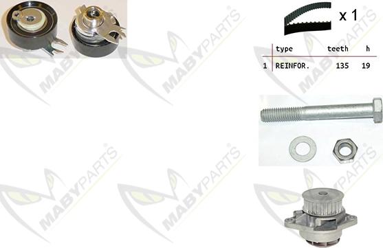 Mabyparts OBKWP0144 - Pompa acqua + Kit cinghie dentate autozon.pro