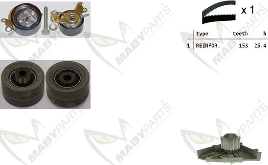 Mabyparts OBKWP0158 - Pompa acqua + Kit cinghie dentate autozon.pro