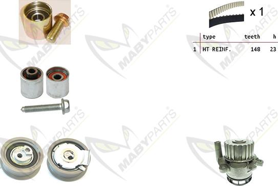 Mabyparts OBKWP0164 - Pompa acqua + Kit cinghie dentate autozon.pro