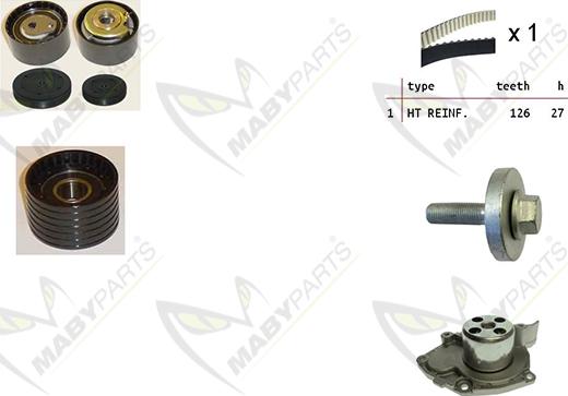 Mabyparts OBKWP0161 - Pompa acqua + Kit cinghie dentate autozon.pro