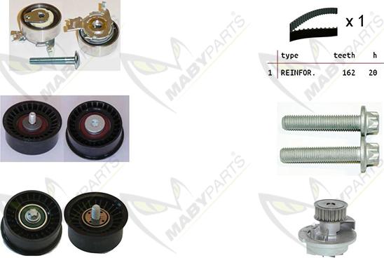 Mabyparts OBKWP0163 - Pompa acqua + Kit cinghie dentate autozon.pro