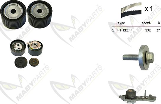 Mabyparts OBKWP0162 - Pompa acqua + Kit cinghie dentate autozon.pro