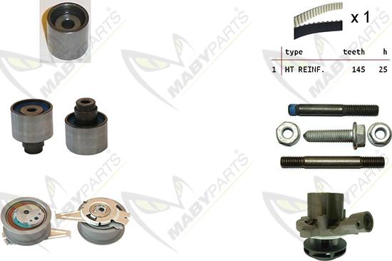 Mabyparts OBKWP0135 - Pompa acqua + Kit cinghie dentate autozon.pro