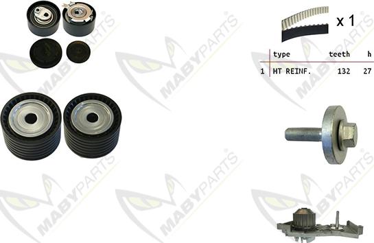 Mabyparts OBKWP0130 - Pompa acqua + Kit cinghie dentate autozon.pro