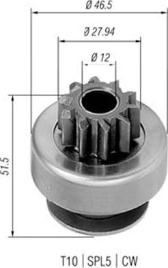 Magneti Marelli 940113020424 - Pignone, Motorino d'avviamento autozon.pro