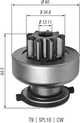 Magneti Marelli 940113020349 - Pignone, Motorino d'avviamento autozon.pro