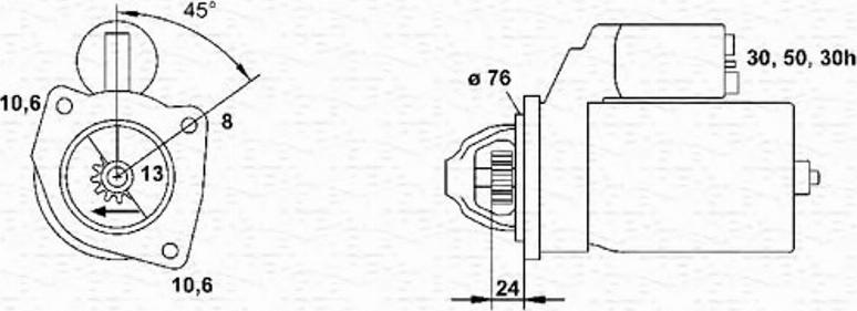 Magneti Marelli 943253136010 - Motorino d'avviamento autozon.pro