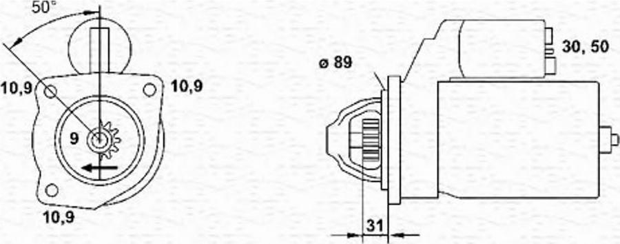 Magneti Marelli 9432 52205 010 - Motorino d'avviamento autozon.pro