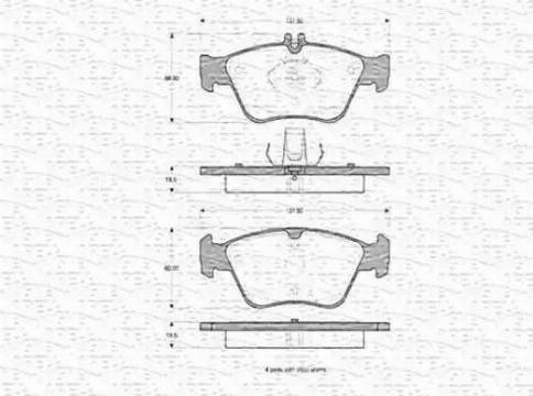 Magneti Marelli 430216170398 - Kit pastiglie freno, Freno a disco autozon.pro